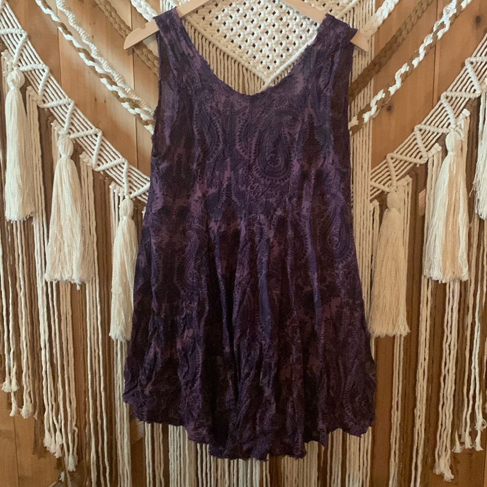 Ecote Purple Paisley Mini Dress Size Small